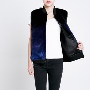 Reversible Faux Fur Bomber Vest